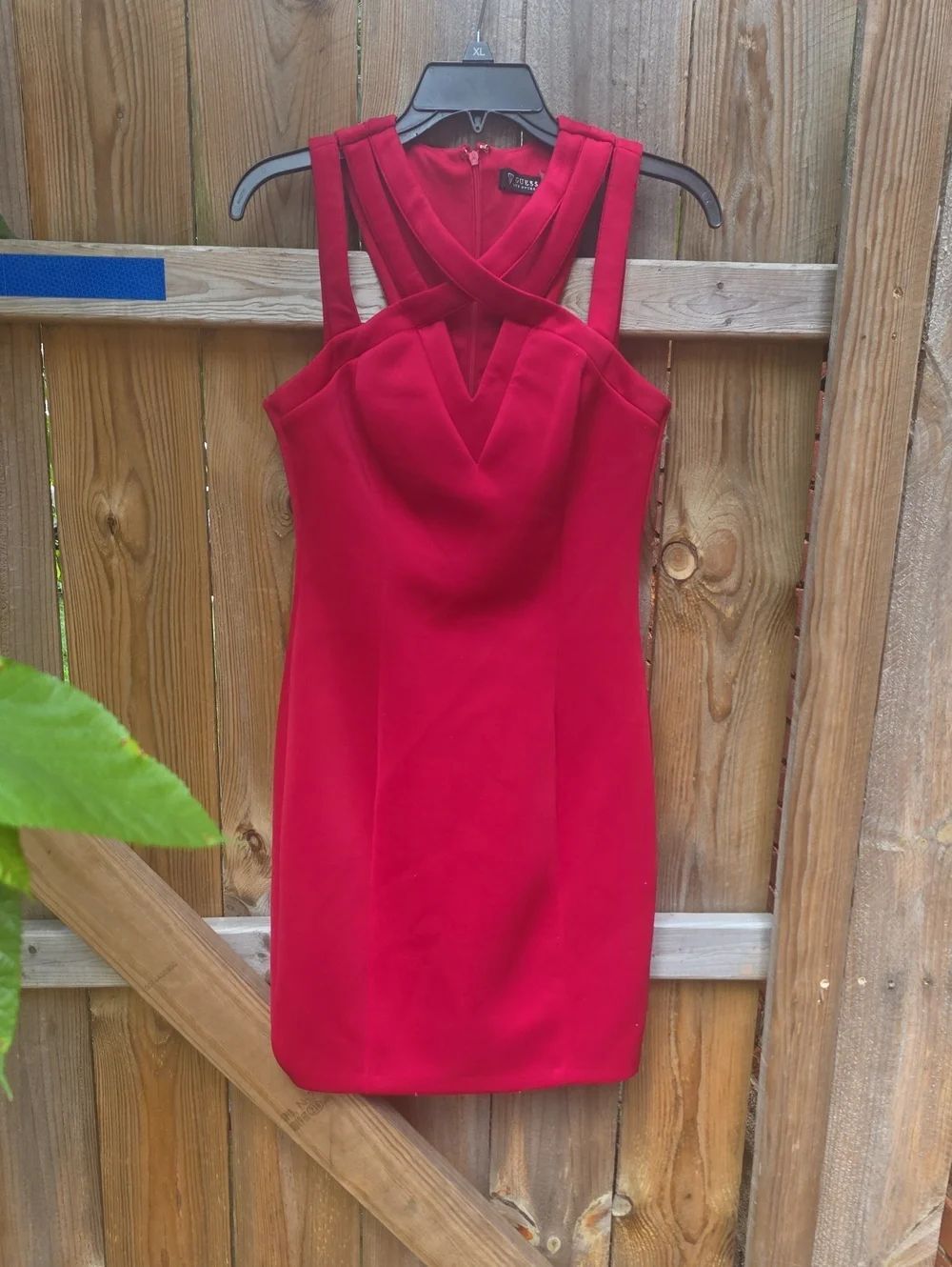 Cross-Strap Mini Sheath Dress